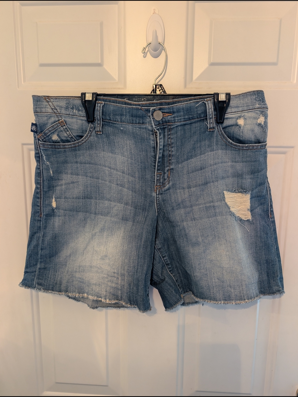 Light Wash Distressed Women's Denim Shorts